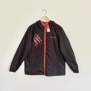 NEW Supernatural Hellhound Slash Zip Up Windbreaker Rain Jacket Adult Medium